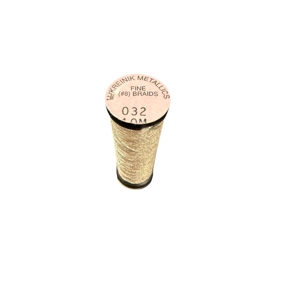 Kreinik Fine #8 Braid Metallic Thread 10M Pearl 032 New Embroidery Cross Stitch